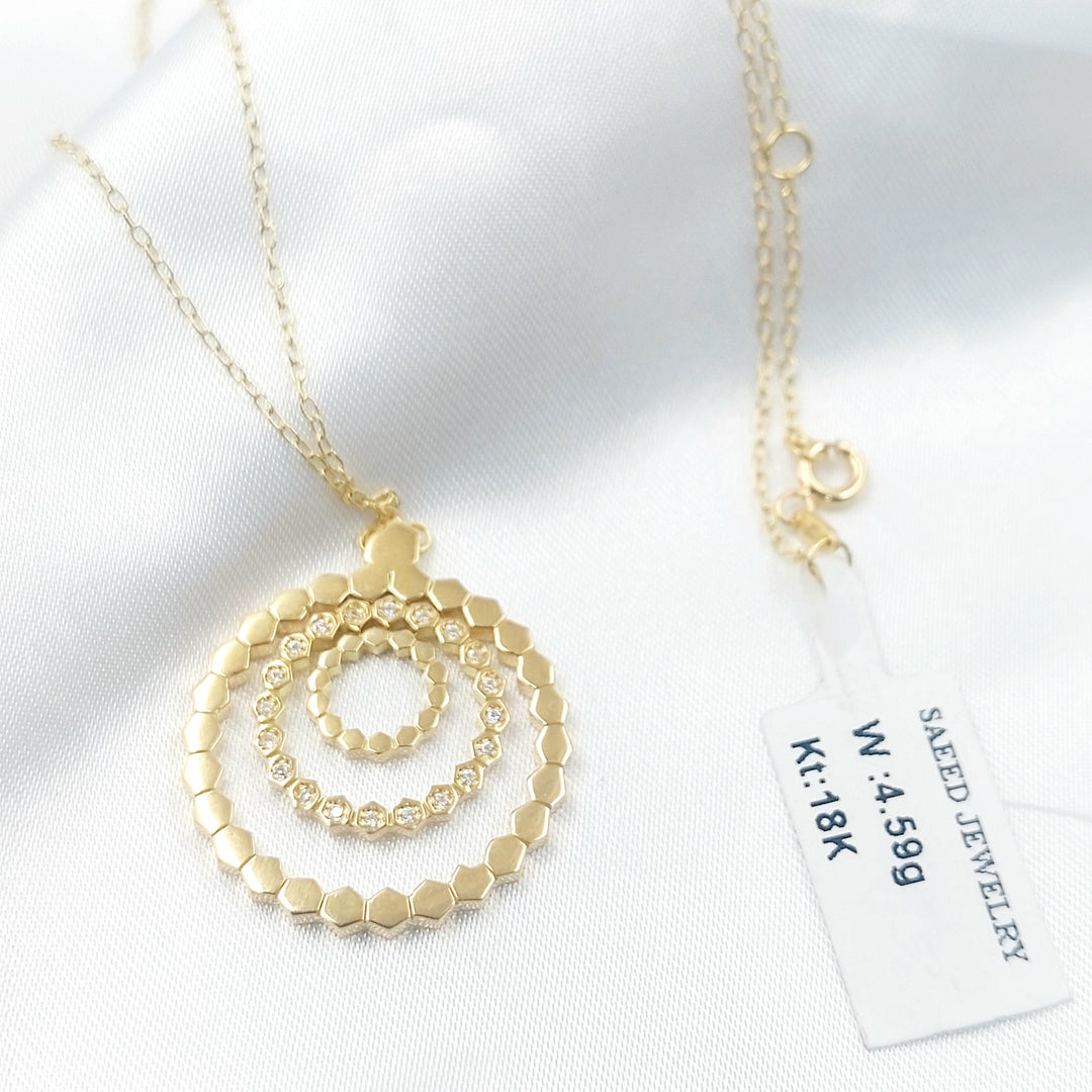 18K عقد اكسترا مرصع-مجوهرات الشيخ سعيد-Saeed Jewelry 