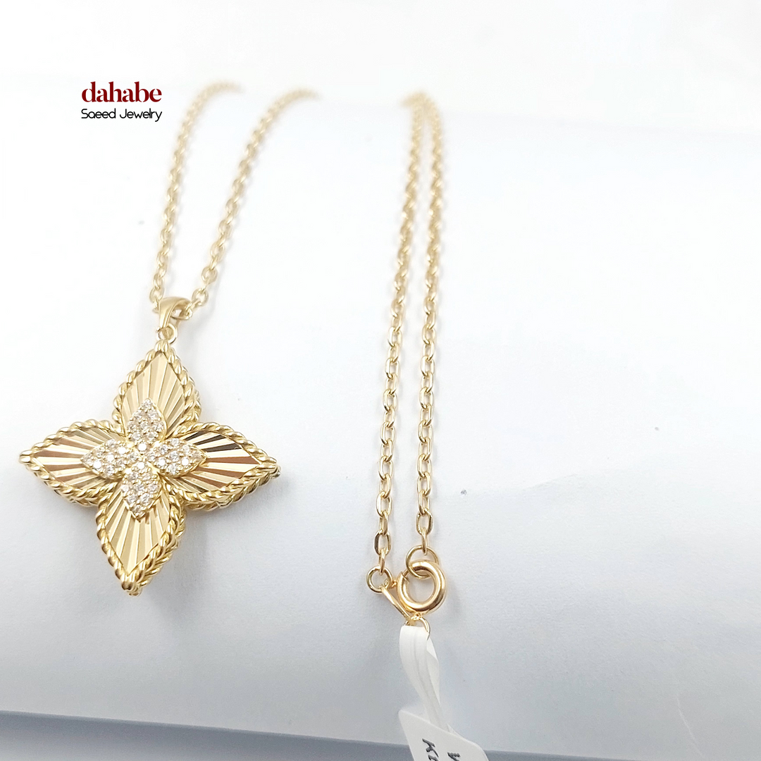 18K Gold Star Zircon Necklace