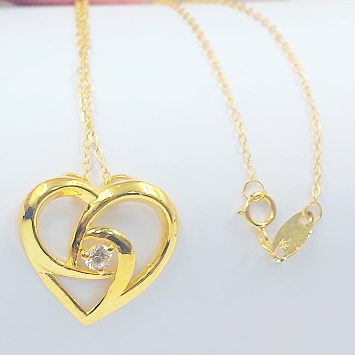 18K عقد قلب مرصع-مجوهرات الشيخ سعيد-Saeed Jewelry 