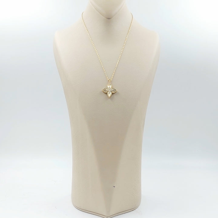 Zircon Studded Star Necklace Made of 18K Gold by Saeed Jewelry 