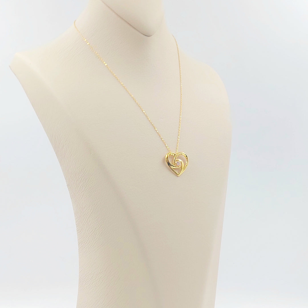 18K عقد قلب مرصع-مجوهرات الشيخ سعيد-Saeed Jewelry 