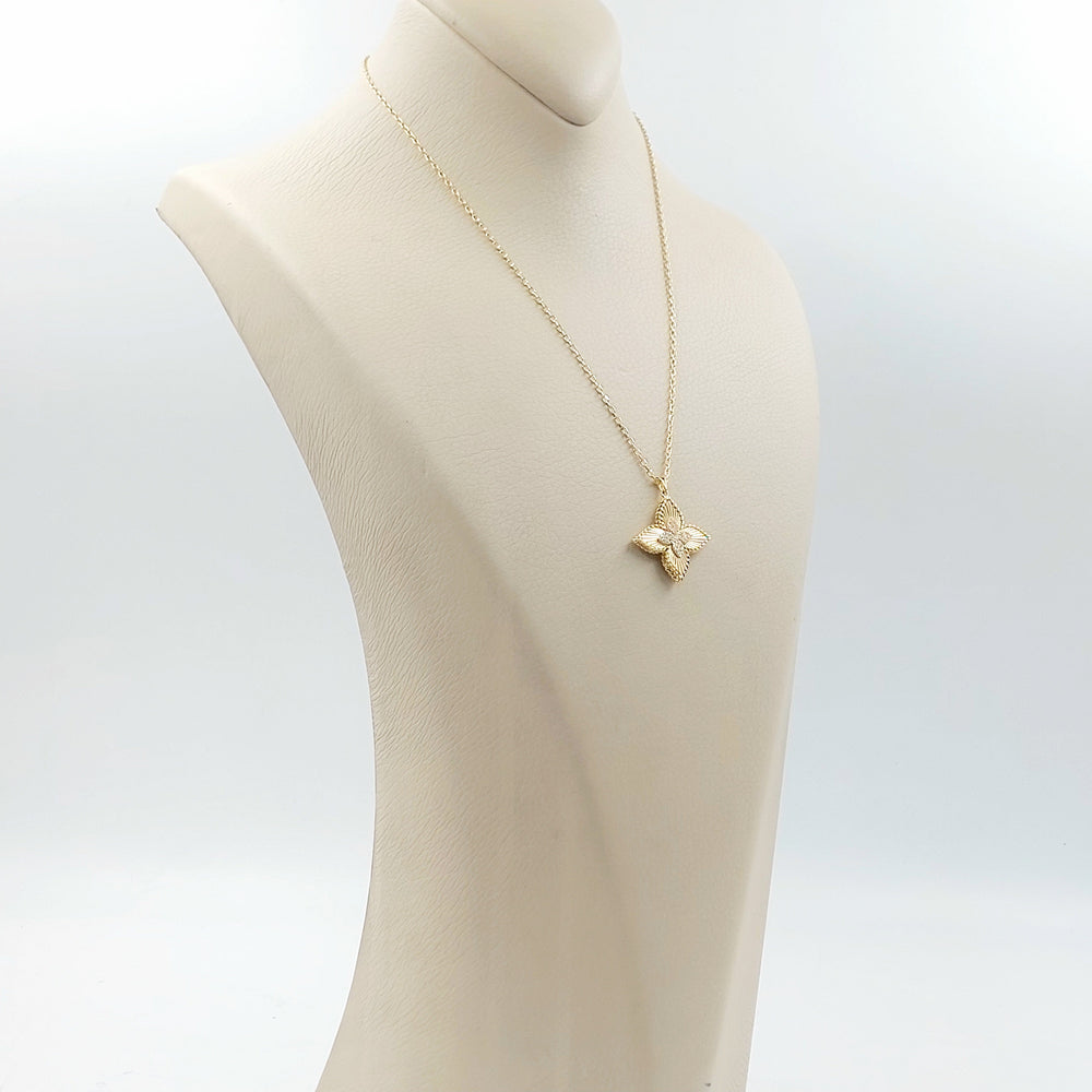 Zircon Studded Star Necklace Made of 18K Gold by Saeed Jewelry 