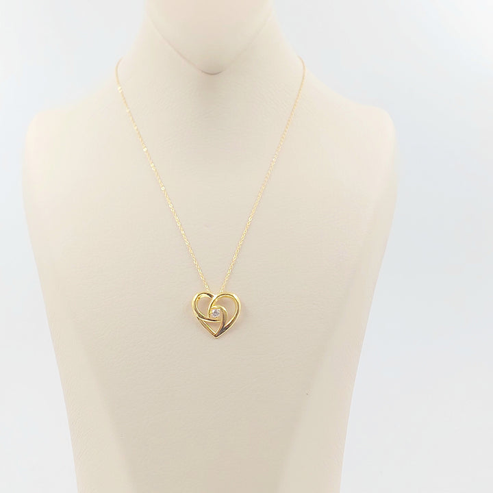 18K عقد قلب مرصع-مجوهرات الشيخ سعيد-Saeed Jewelry 