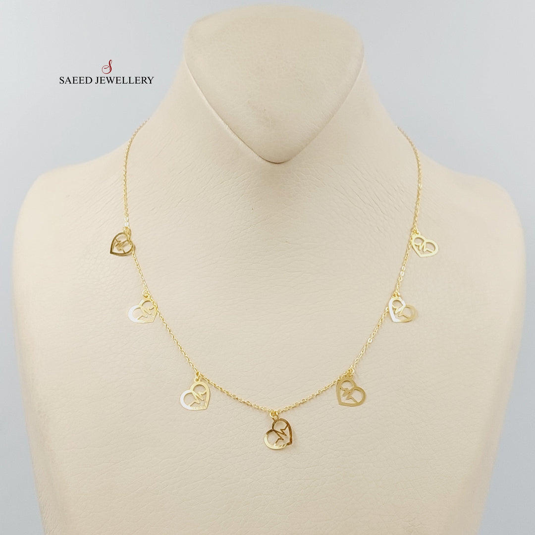 18K Gold Heart Dandash Necklace by Saeed Jewelry - Image 1