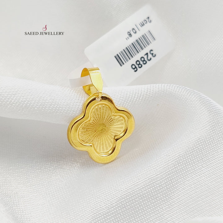 18K Gold Clover Pendant by Saeed Jewelry - Image 3