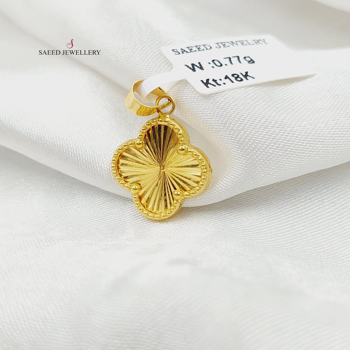 18K Gold Clover Pendant by Saeed Jewelry - Image 3