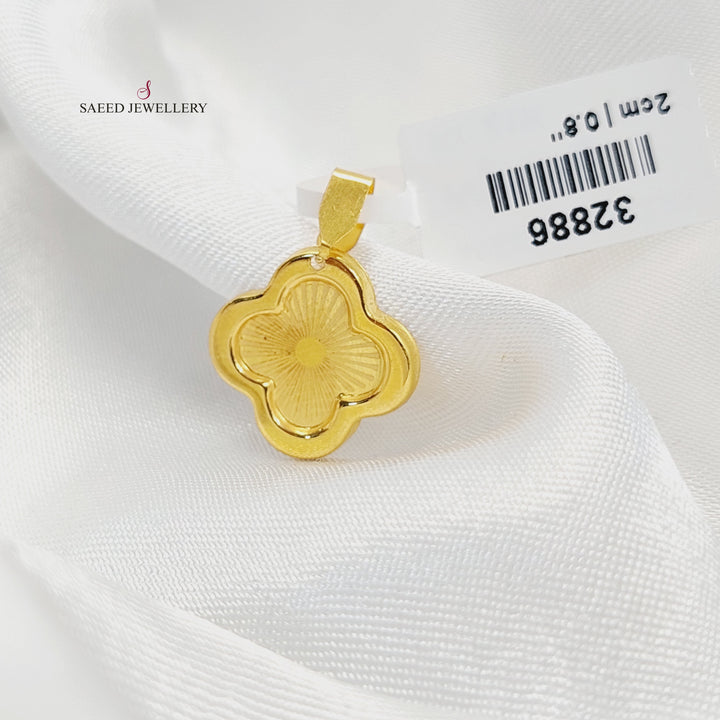 18K Gold Clover Pendant by Saeed Jewelry - Image 3