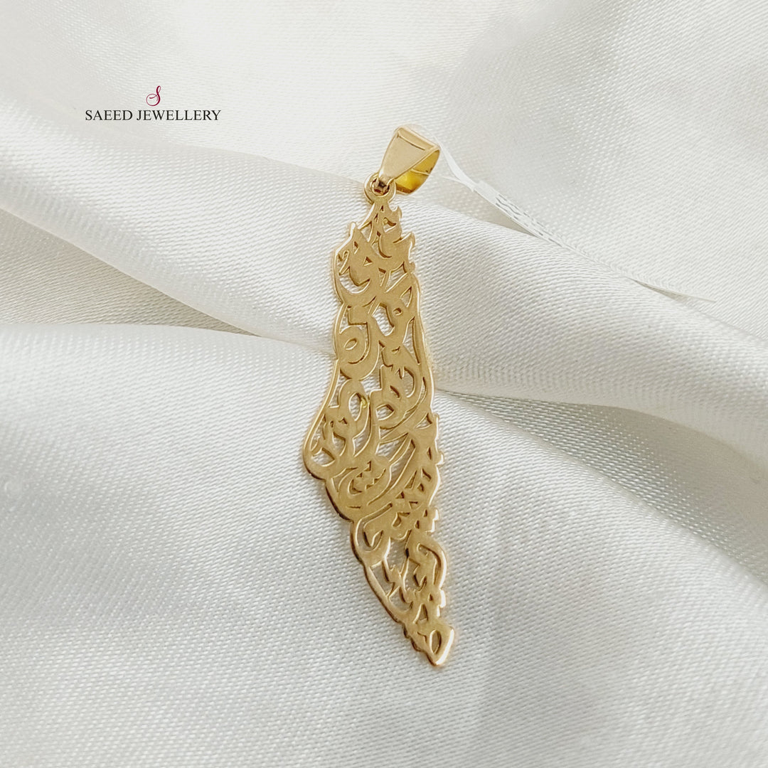 18K Gold Palestine Pendant by Saeed Jewelry - Image 4