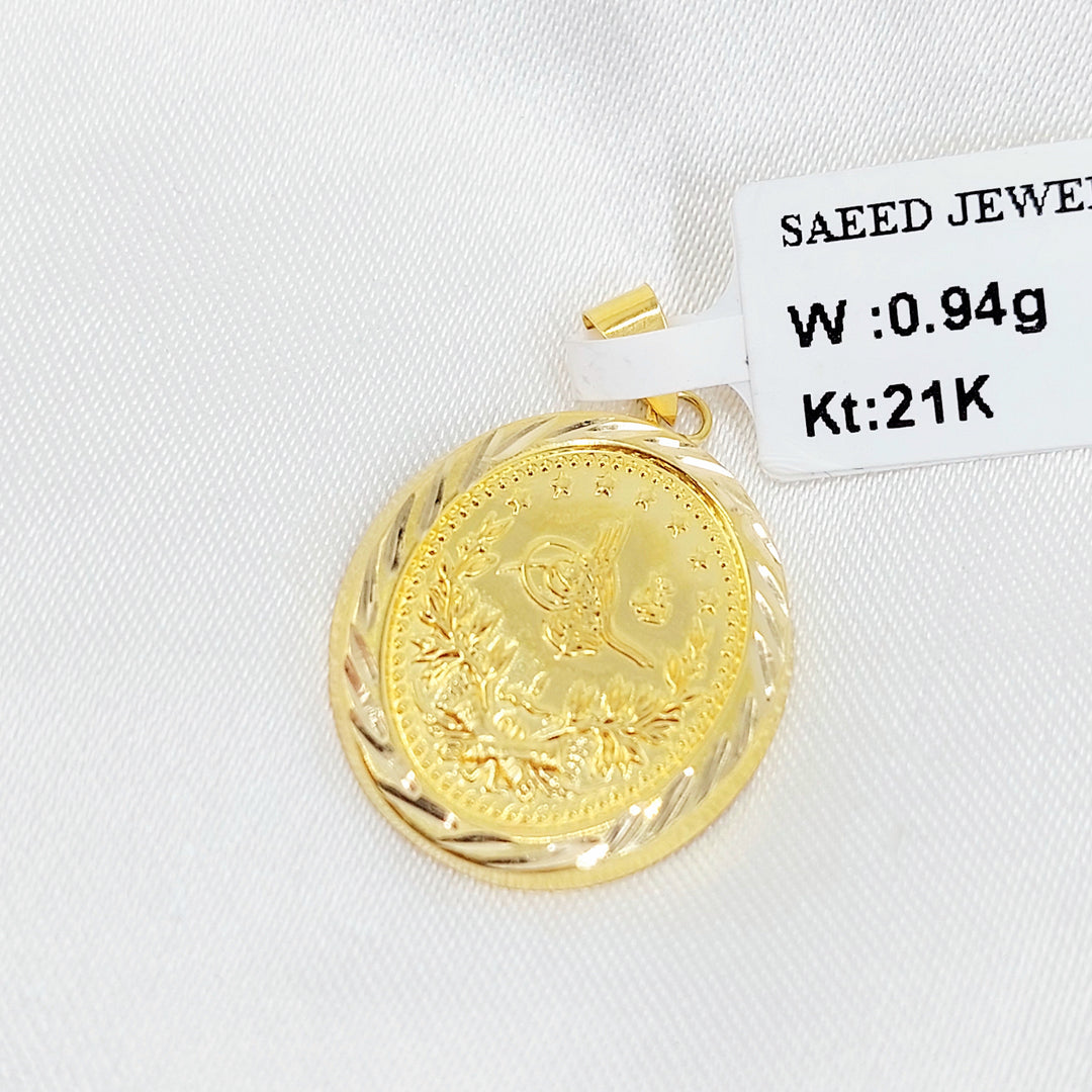 Print Rashadi Pendant Made of 18K Gold by Saeed Jewelry 