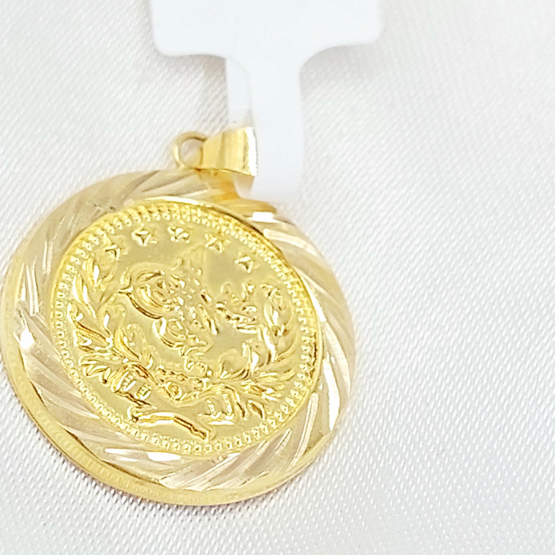 Print Rashadi Pendant Made of 18K Gold by Saeed Jewelry 