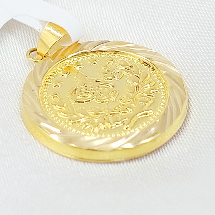 Print Rashadi Pendant Made of 18K Gold by Saeed Jewelry 