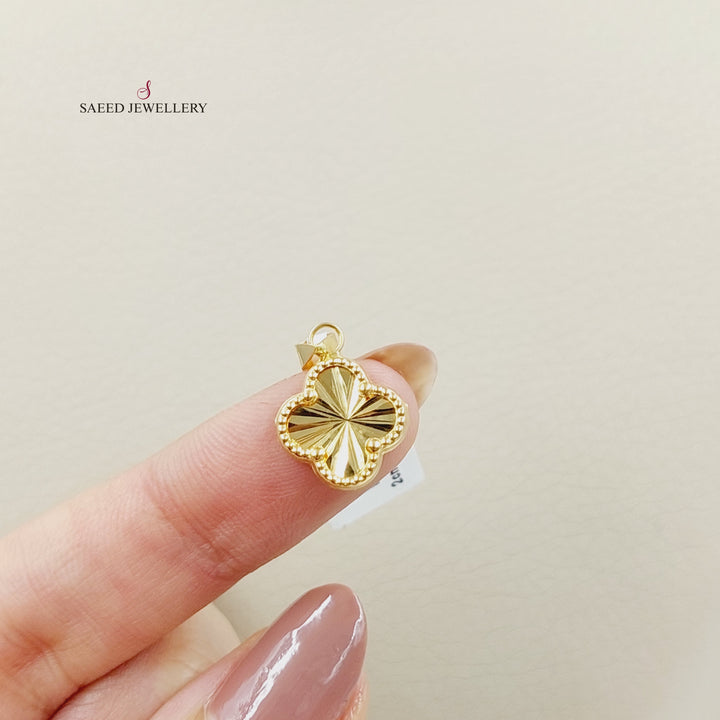 18K Gold Clover Pendant by Saeed Jewelry - Image 2