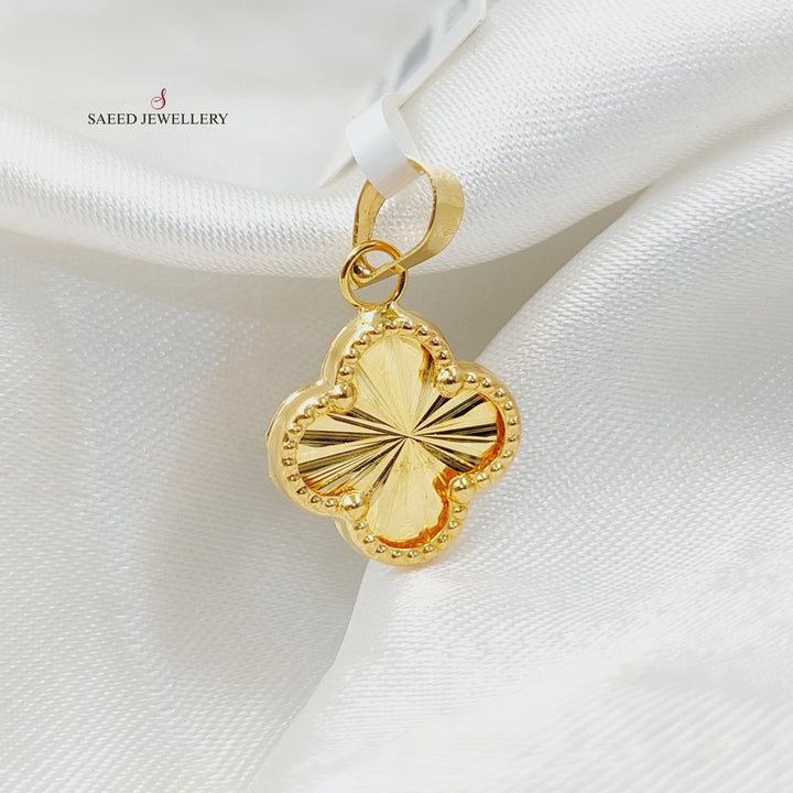 18K Gold Clover Pendant by Saeed Jewelry - Image 3