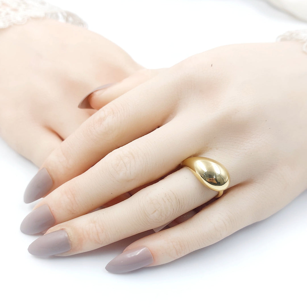 Almond Ring Made of 18K Gold by Saeed Jewelry 