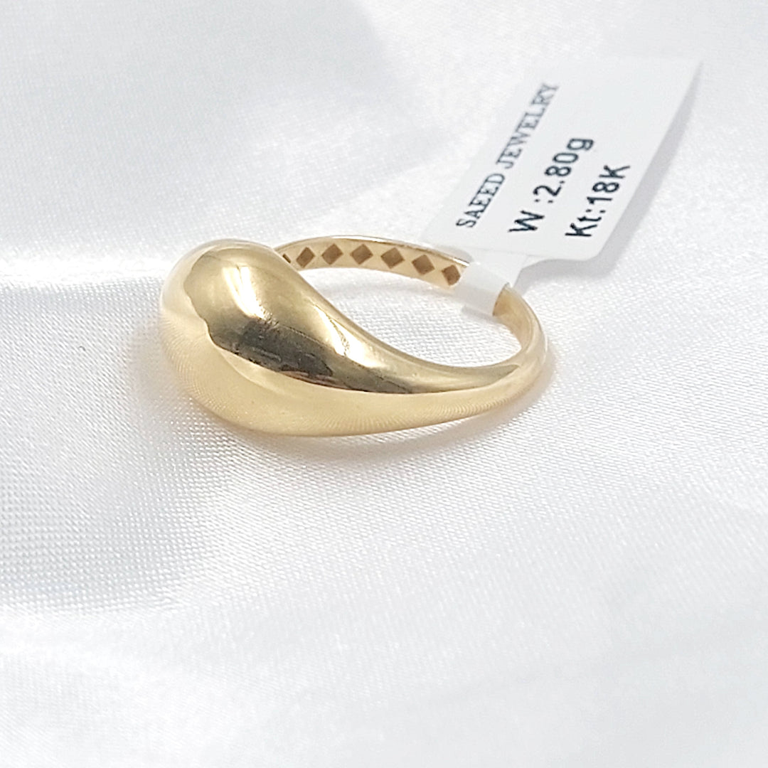 Almond Ring Made of 18K Gold by Saeed Jewelry 