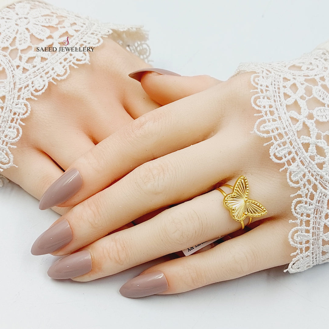 18K خاتم فراشة-مجوهرات الشيخ سعيد-Saeed Jewelry 