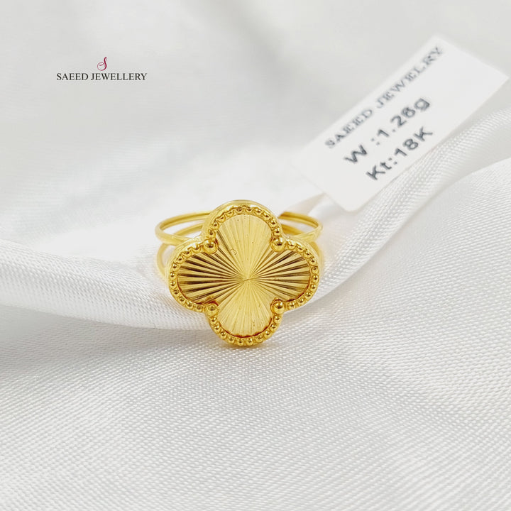 Clover Ring Made of 18K Gold by Saeed Jewelry 