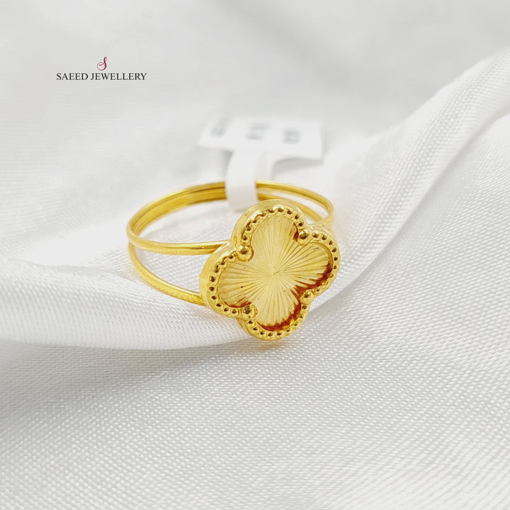 Clover Ring Made of 18K Gold by Saeed Jewelry 