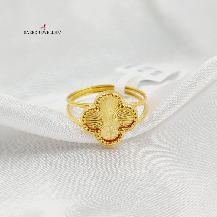 Clover Ring Made of 18K Gold by Saeed Jewelry 