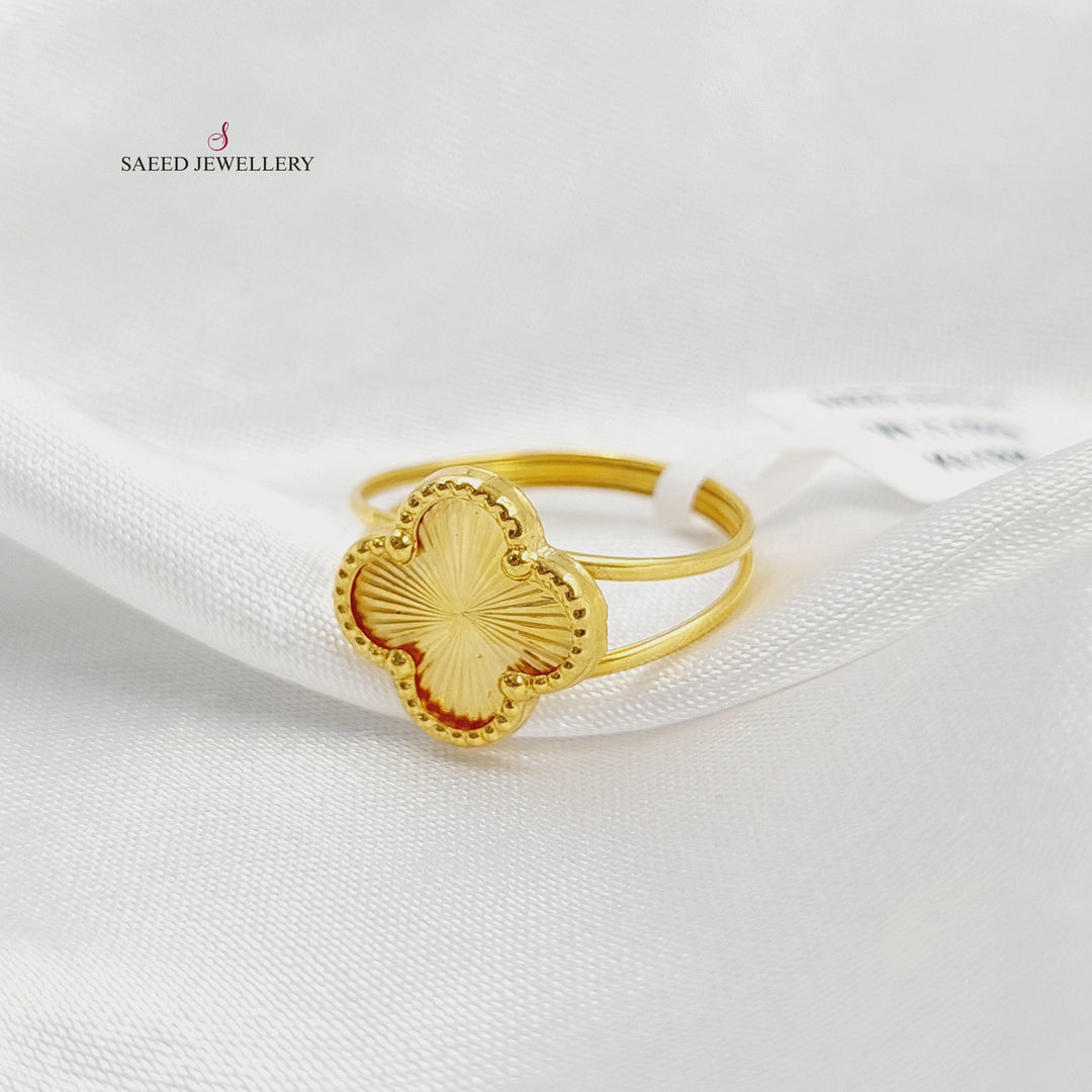 Clover Ring Made of 18K Gold by Saeed Jewelry 