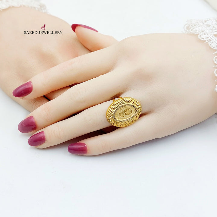 Print Ounce Ring Made of 18K Gold by Saeed Jewelry 