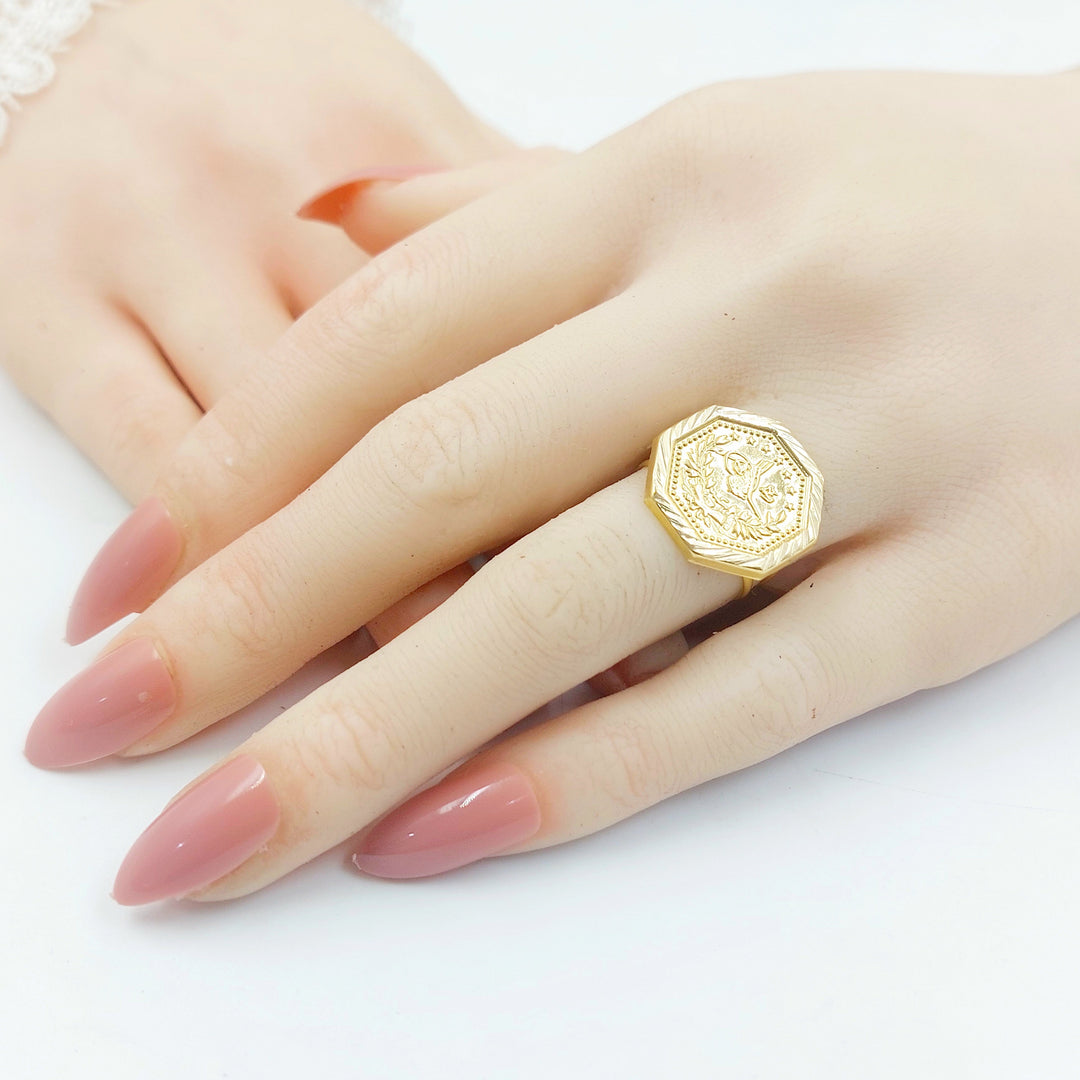 Print Rashadi Ring Made of 18K Gold by Saeed Jewelry 