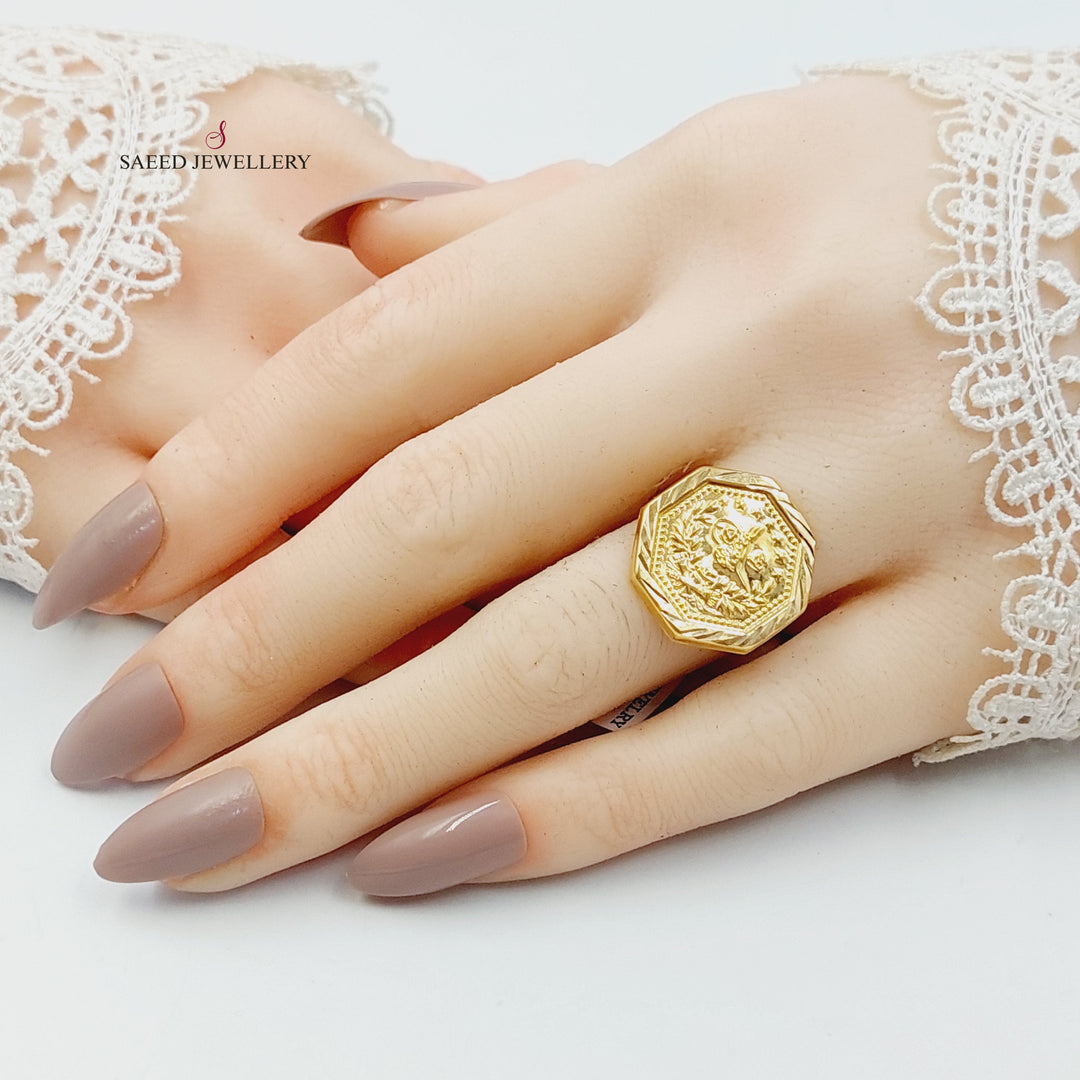 Print Rashadi Ring Made of 18K Gold by Saeed Jewelry 