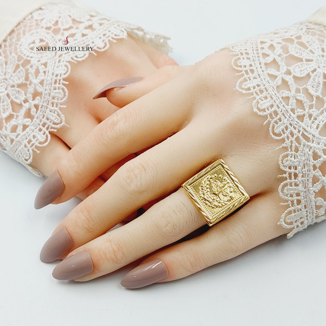 Print Rashadi Ring Made of 18K Gold by Saeed Jewelry 