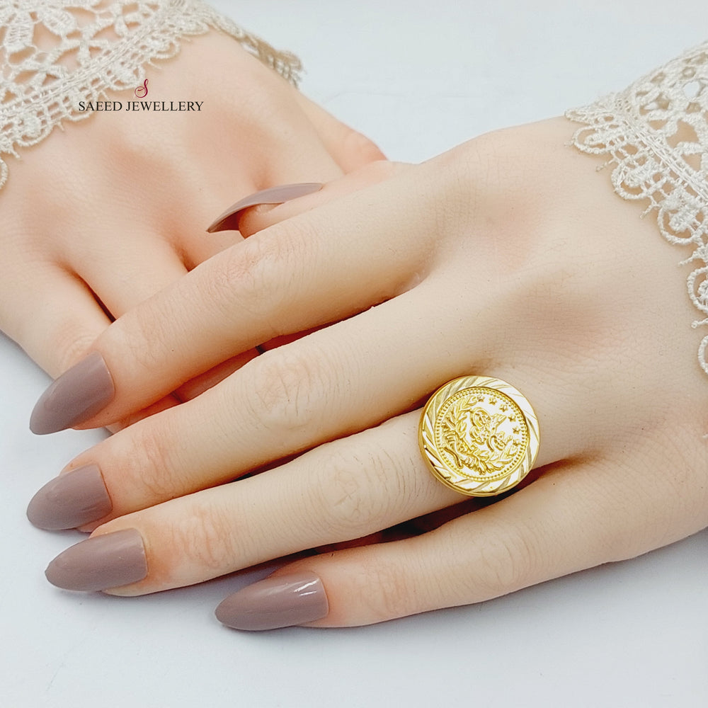 18K خاتم رشادي قشرة-مجوهرات الشيخ سعيد-Saeed Jewelry 