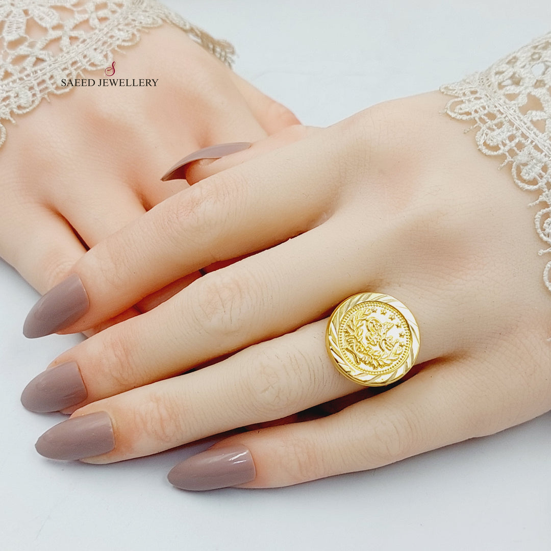 18K خاتم رشادي قشرة-مجوهرات الشيخ سعيد-Saeed Jewelry 