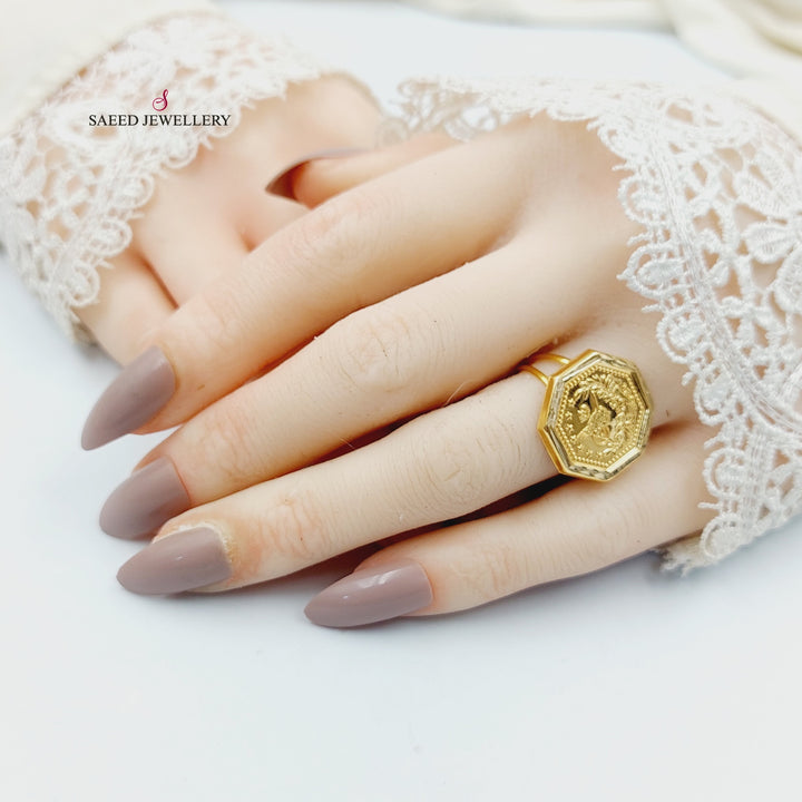 18K خاتم رشادي قشرة-مجوهرات الشيخ سعيد-Saeed Jewelry 