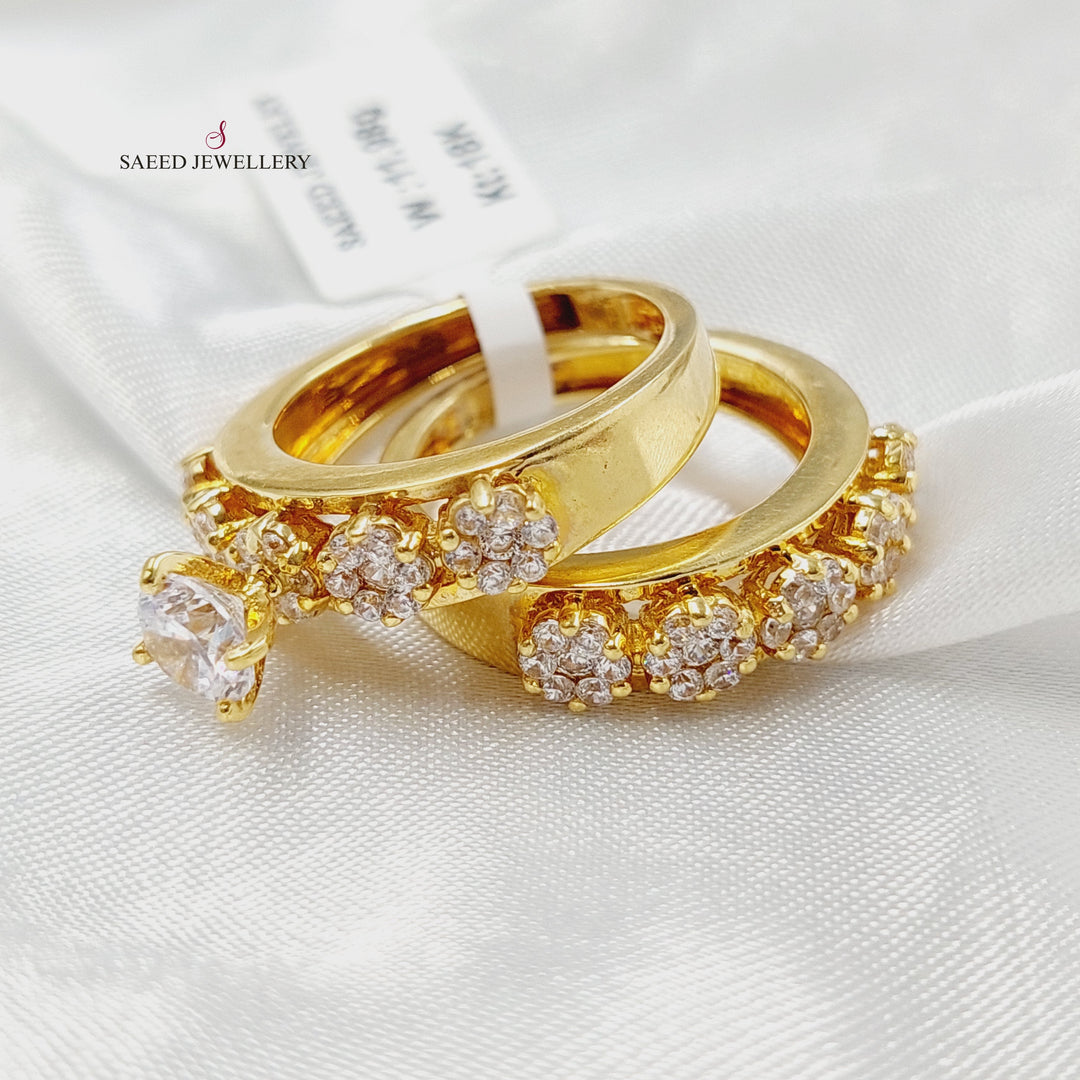 18K Gold Solitaire Twins Ring by Saeed Jewelry - Image 1