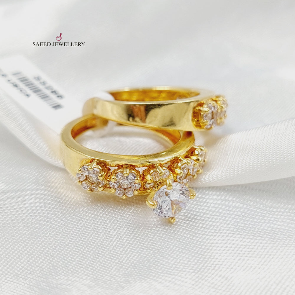 18K Gold Solitaire Twins Ring by Saeed Jewelry - Image 2