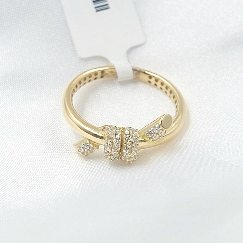 Zircon Studded Deluxe Ring Made of 18K Gold by Saeed Jewelry 