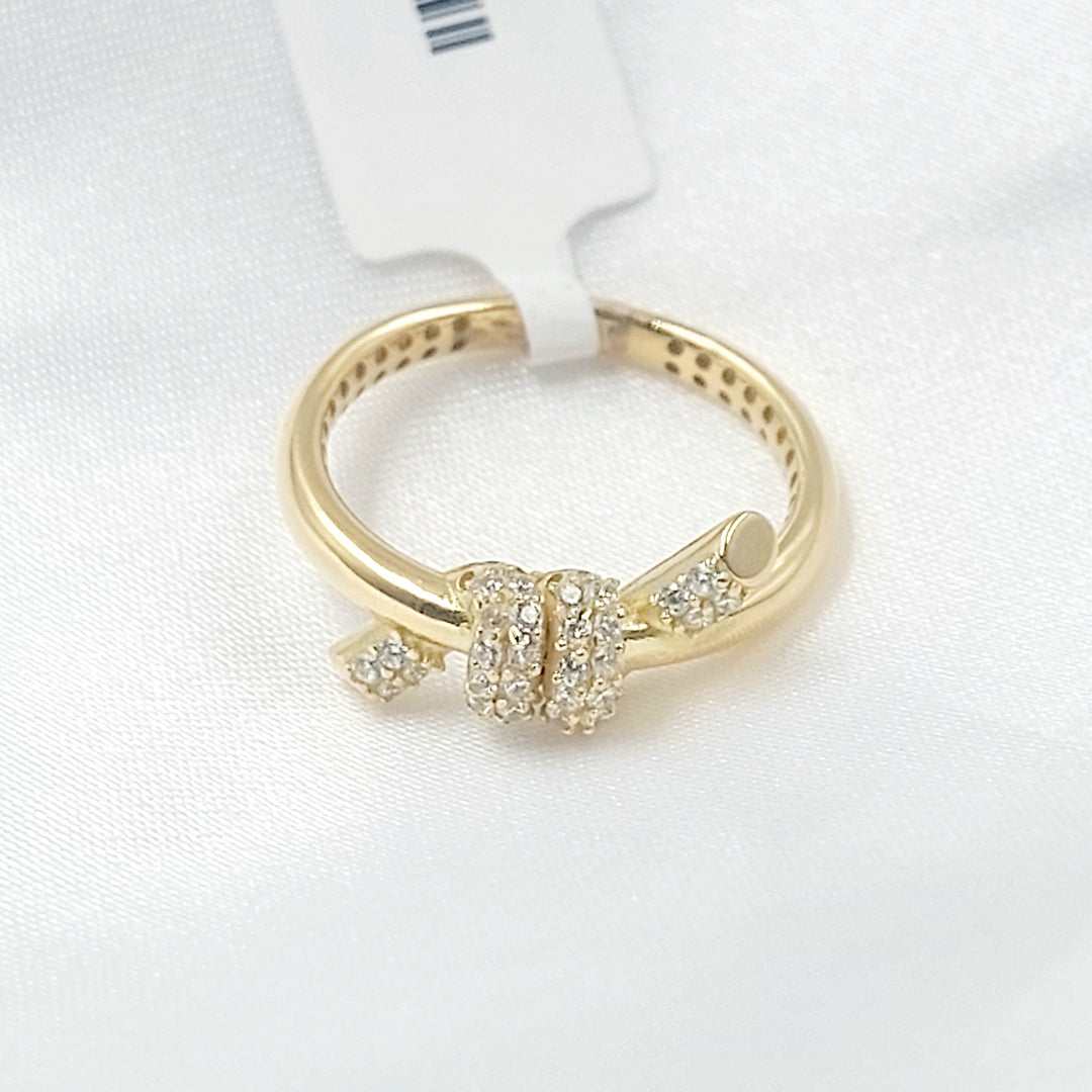 Zircon Studded Deluxe Ring Made of 18K Gold by Saeed Jewelry 