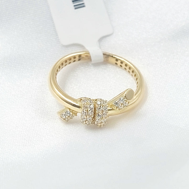 Zircon Studded Deluxe Ring Made of 18K Gold by Saeed Jewelry 