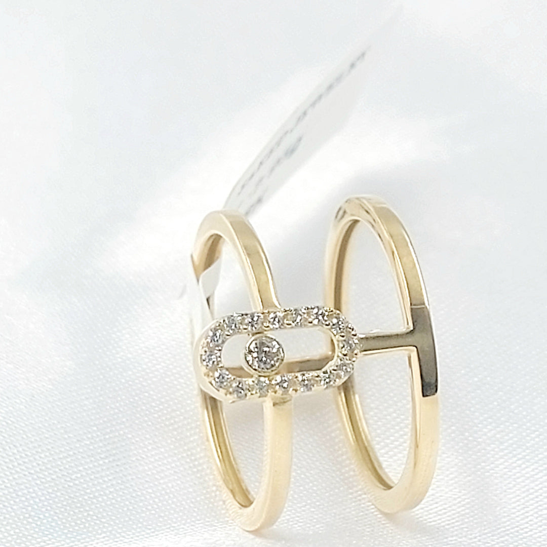 Zircon Studded Deluxe Ring Made of 18K Gold by Saeed Jewelry 