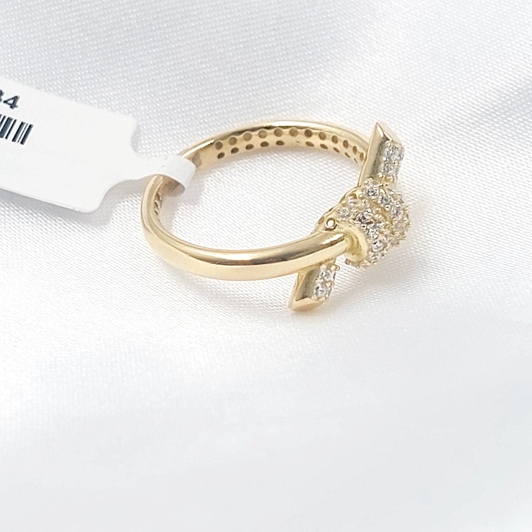 Zircon Studded Deluxe Ring Made of 18K Gold by Saeed Jewelry 