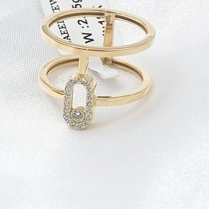 Zircon Studded Deluxe Ring Made of 18K Gold by Saeed Jewelry 