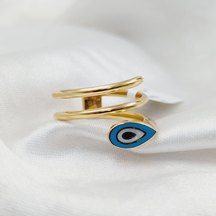 18K Gold Enameled Eye Ring by Saeed Jewelry - Image 3