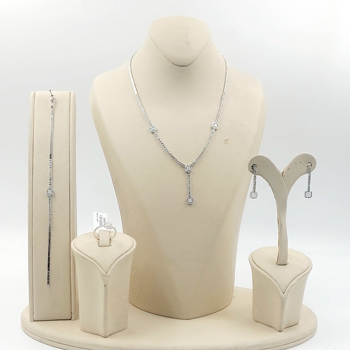 Zircon Studded Deluxe Set Made of 18K Gold by Saeed Jewelry 