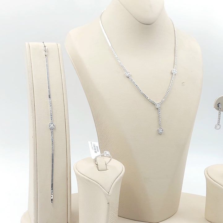 Zircon Studded Deluxe Set Made of 18K Gold by Saeed Jewelry 