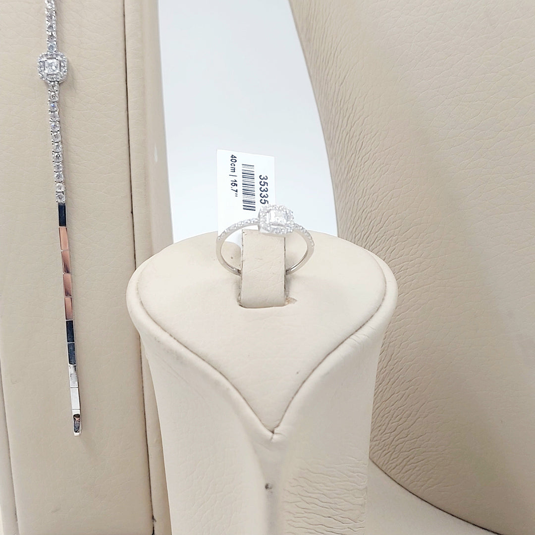 Zircon Studded Deluxe Set Made of 18K Gold by Saeed Jewelry 