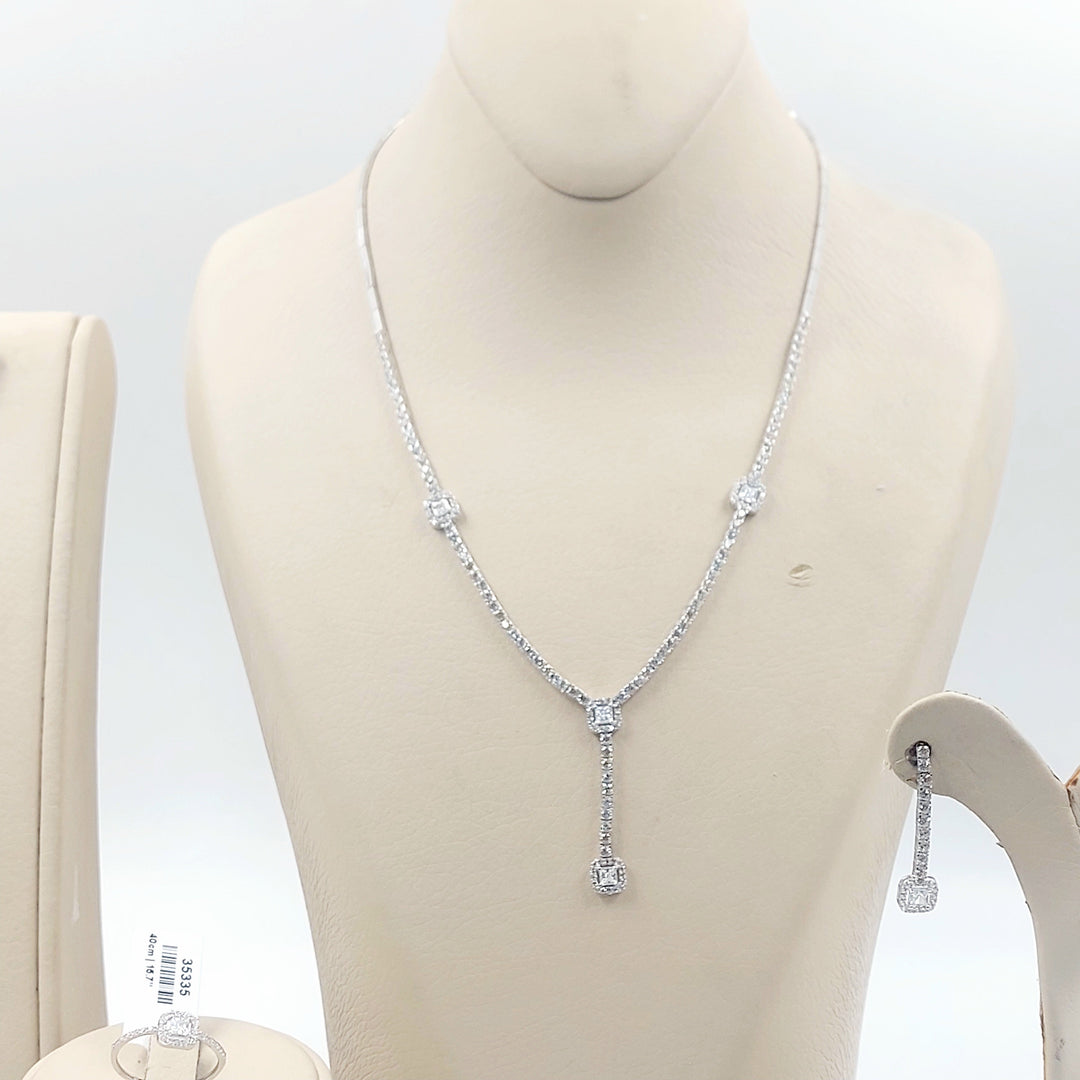 Zircon Studded Deluxe Set Made of 18K Gold by Saeed Jewelry 