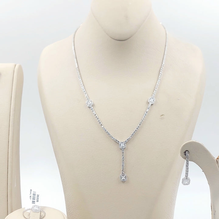 Zircon Studded Deluxe Set Made of 18K Gold by Saeed Jewelry 