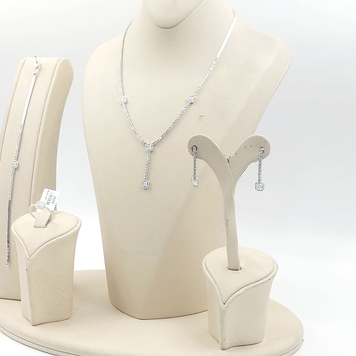 Zircon Studded Deluxe Set Made of 18K Gold by Saeed Jewelry 