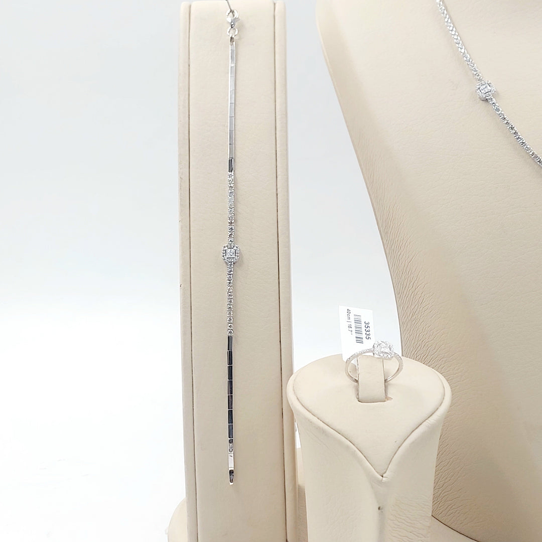 Zircon Studded Deluxe Set Made of 18K Gold by Saeed Jewelry 