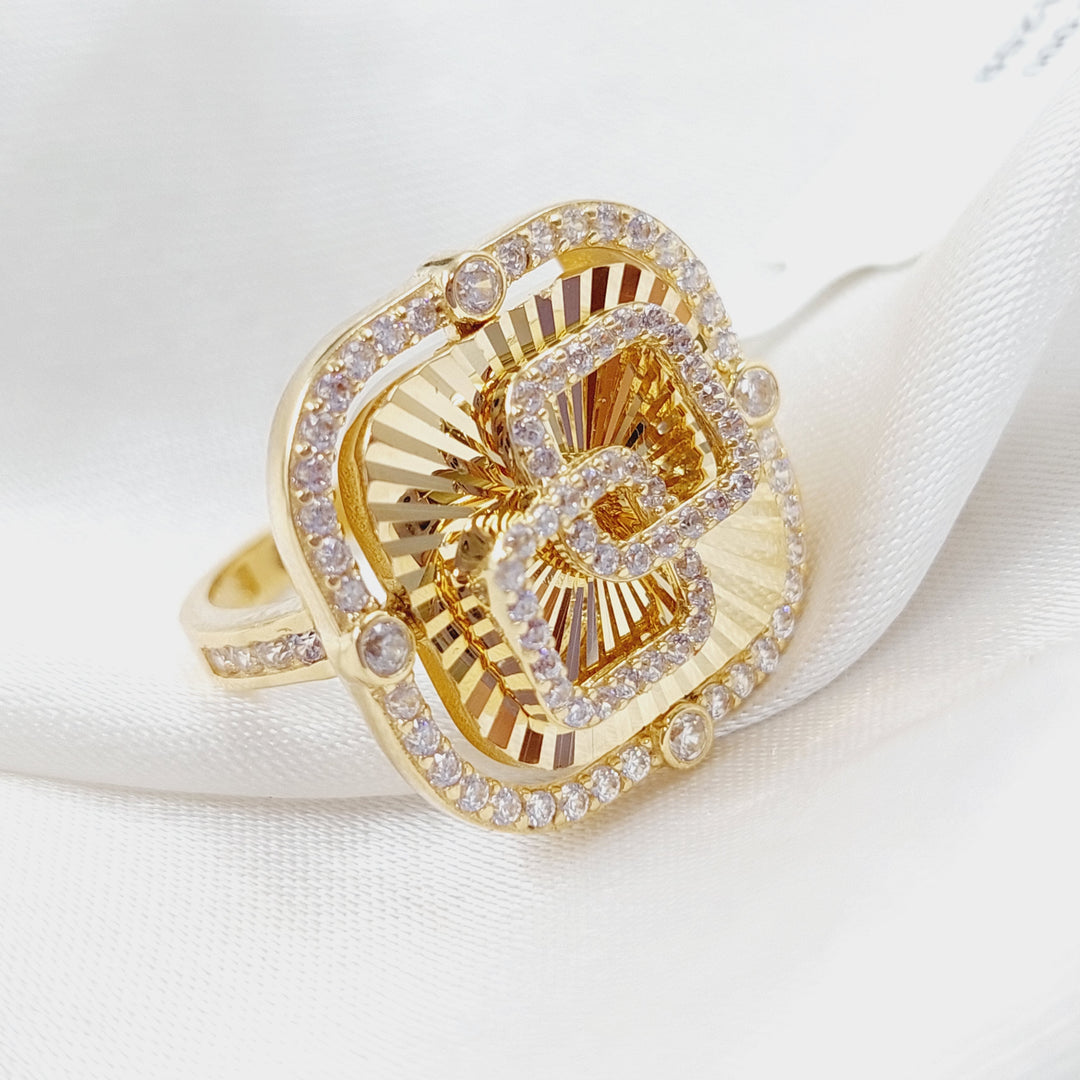 18K Gold square Ring by Saeed Jewelry - Image 3