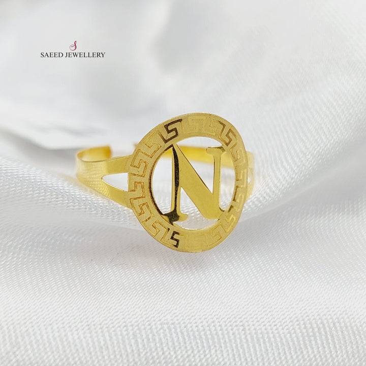 خاتم N حرف Made of 18KK Gold by Saeed Jewelry 