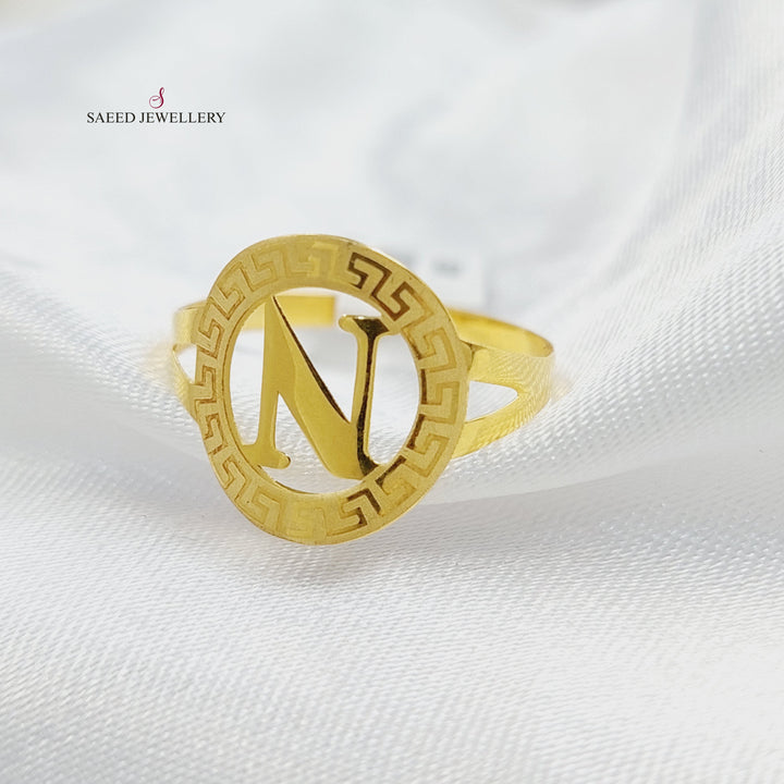 خاتم N حرف Made of 18KK Gold by Saeed Jewelry 